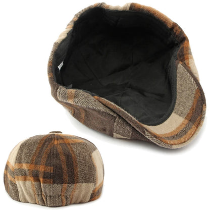 British Tweed Flat Cap for Men Retro Herringbone Newsboy Cap Octagonal Hat Women Autumn Winter Detective Cabbie Beret Hat Autumn