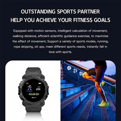 Smart Fitness Watch with Bluetooth - Music Control, Step Tracking, Weather & Message Alerts for Active Users