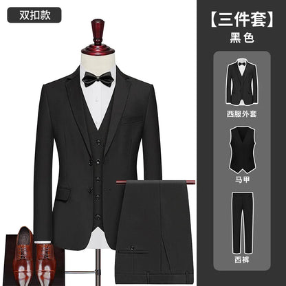 Men's Big Size Suit Set Professional Business Wedding Groom Office Team Uniform Summer Formal Suit