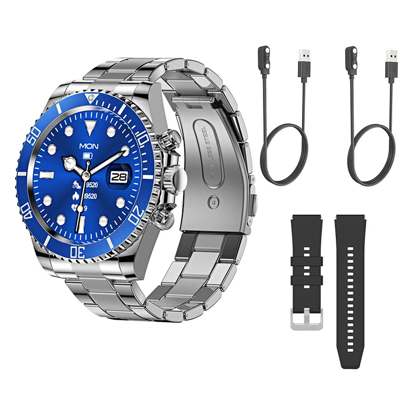 Smart Watch Man Smartwatch AW12 high-end luxury 2024 Android IOS Korean Support Steel Connected Replica Miltary pk gts4 global