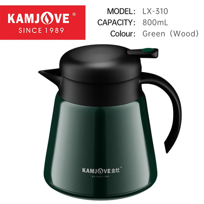 KAMJOVE Insulated Kettle Household Warm Keeping Pot White Tea Teapot 316 Stainless Steel Teapot Hot Water Bottle Soft Pot 800ml