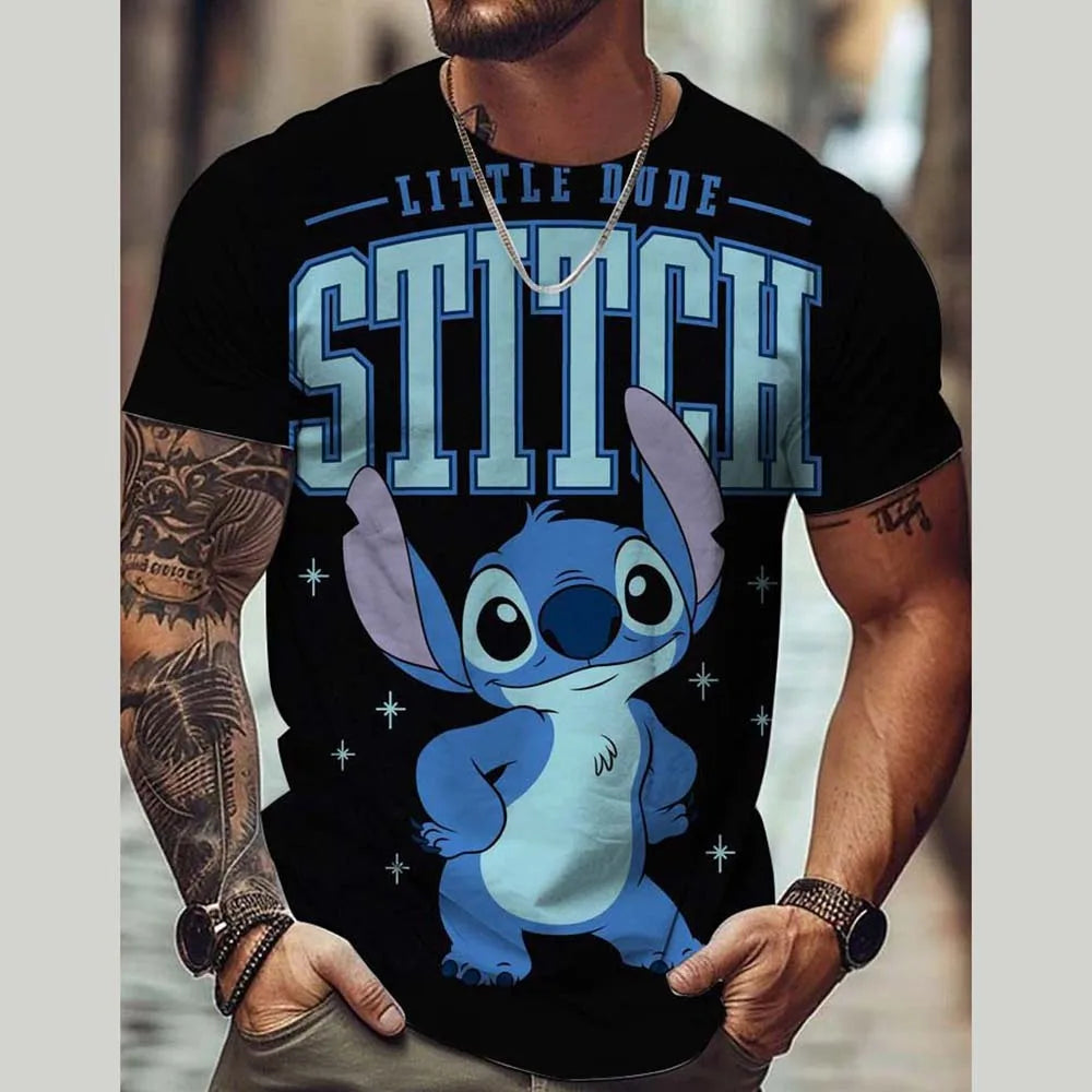 Disney Lilo Stitch 3D Printed T-shirts for Men and Women O-neck Short Sleeve Casual T-shirts Boys Girls Street Fashion Summer