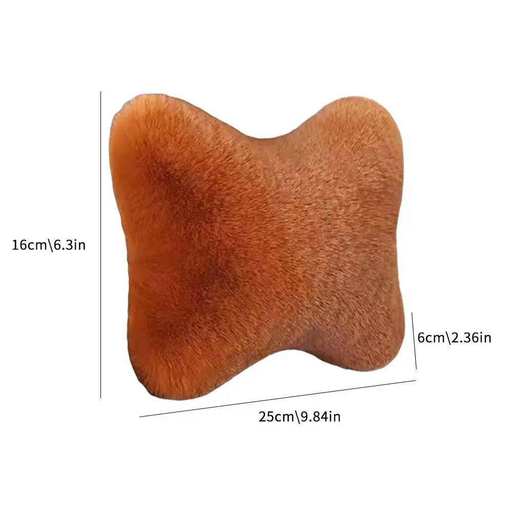 Winter Car Seat Neck Rest Pillow Plush Car Headrest Plush Cushion Warmth And Comfort Universal Lumbar Pillow Support Accessories