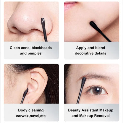 100/50Pcs Blackhead Remover Swabs Disposable Double-Headed Spiral Cotton Swab Individually Packaged Ear Picks Health Beauty Tool
