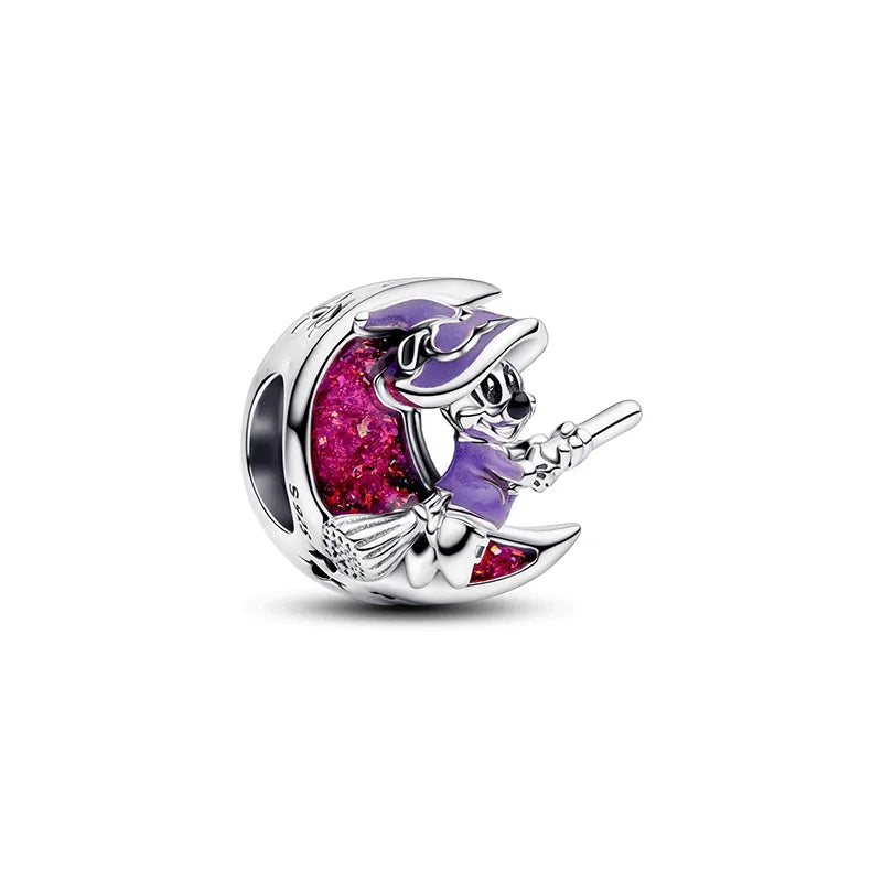 Disney Plata De Ley 925 Silver Charm Monster Activity Flowers Pendant Beads Original Women Bracelets Bangles DIY Jewelry Gift