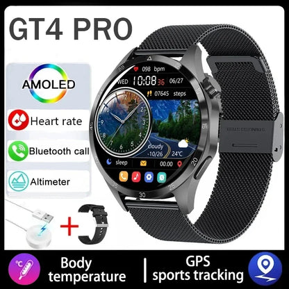 2025 New Smart Watch Men Watch 4 Pro1.53 inch AMOLED HD Screen BT Call GPS sports NFC Health Monitoring Smartwatch Mens Watch