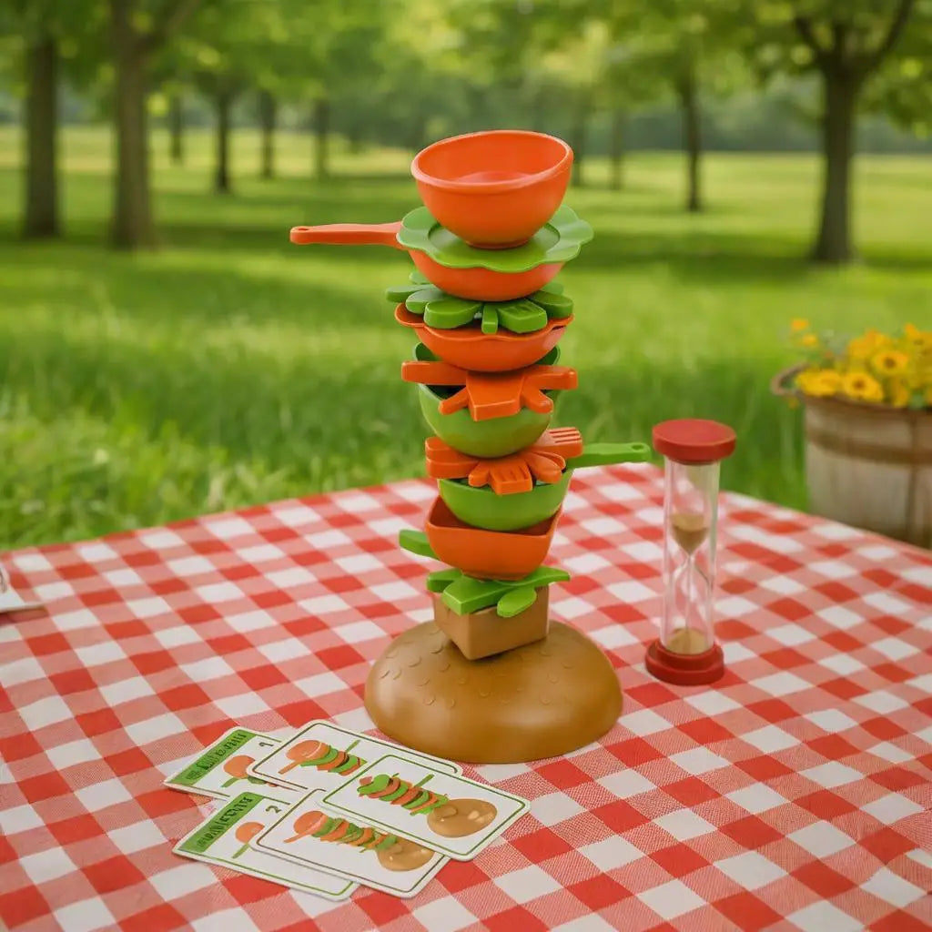 Stacking Game, Food Stacking Game, Tabletop Game for Kids & Adults, Family Fun Game