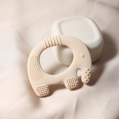 2024 new elephant shape silicone teether Food Grade cut chubby elephant baby Teething toy