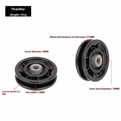 50-160MM Universal Gym Bearing Pulley Nylon Wheel Cable Fitness Equipment