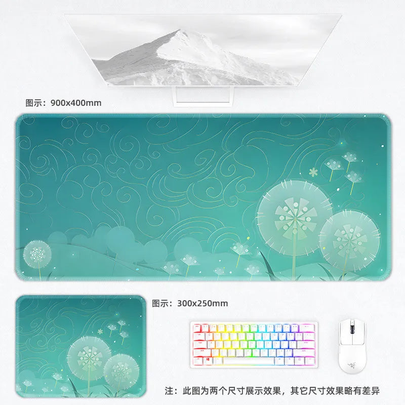 Genshin Impact Postcard Mouse Pad Large Custom Computer Keyboard Game Pads Home Office Desktop Mat