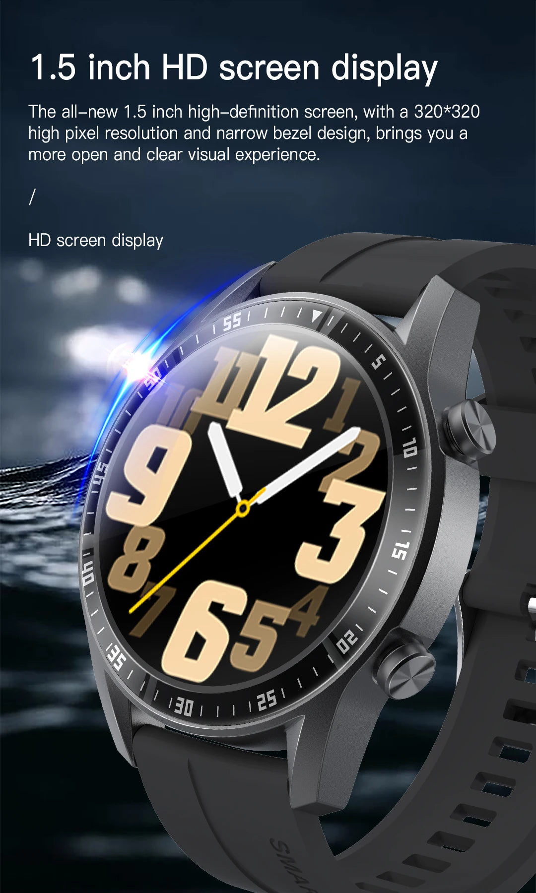 Smart Watch for Men Outdoor Activities Fitness Tracker Sport Watch with Calorie Step Counter Heart Rate Blood Pressure Monitor