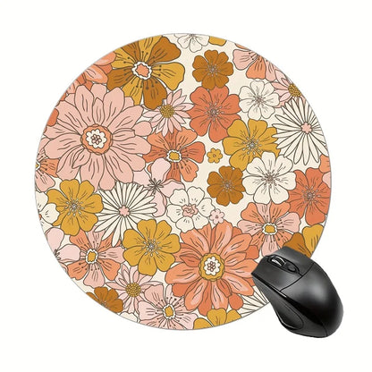Music record design round mouse pad small desk pad portable Desk Mat pc accessories rubber anti-slip suitable for work and game