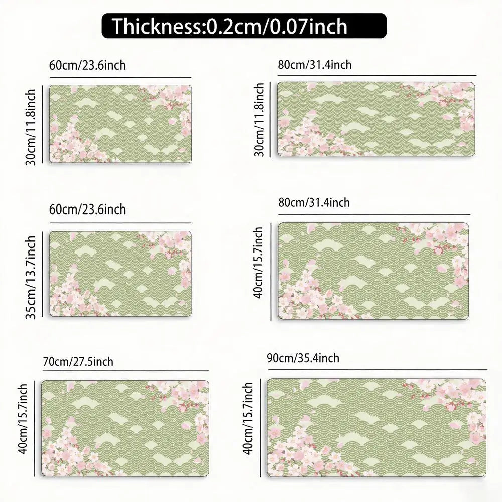Blue Cherry Blossoms Mousepad Home Computer Table Large Pc Mouse Pad Art Sakura Keyboard Mause Rug Desk Mat Offices Accessories