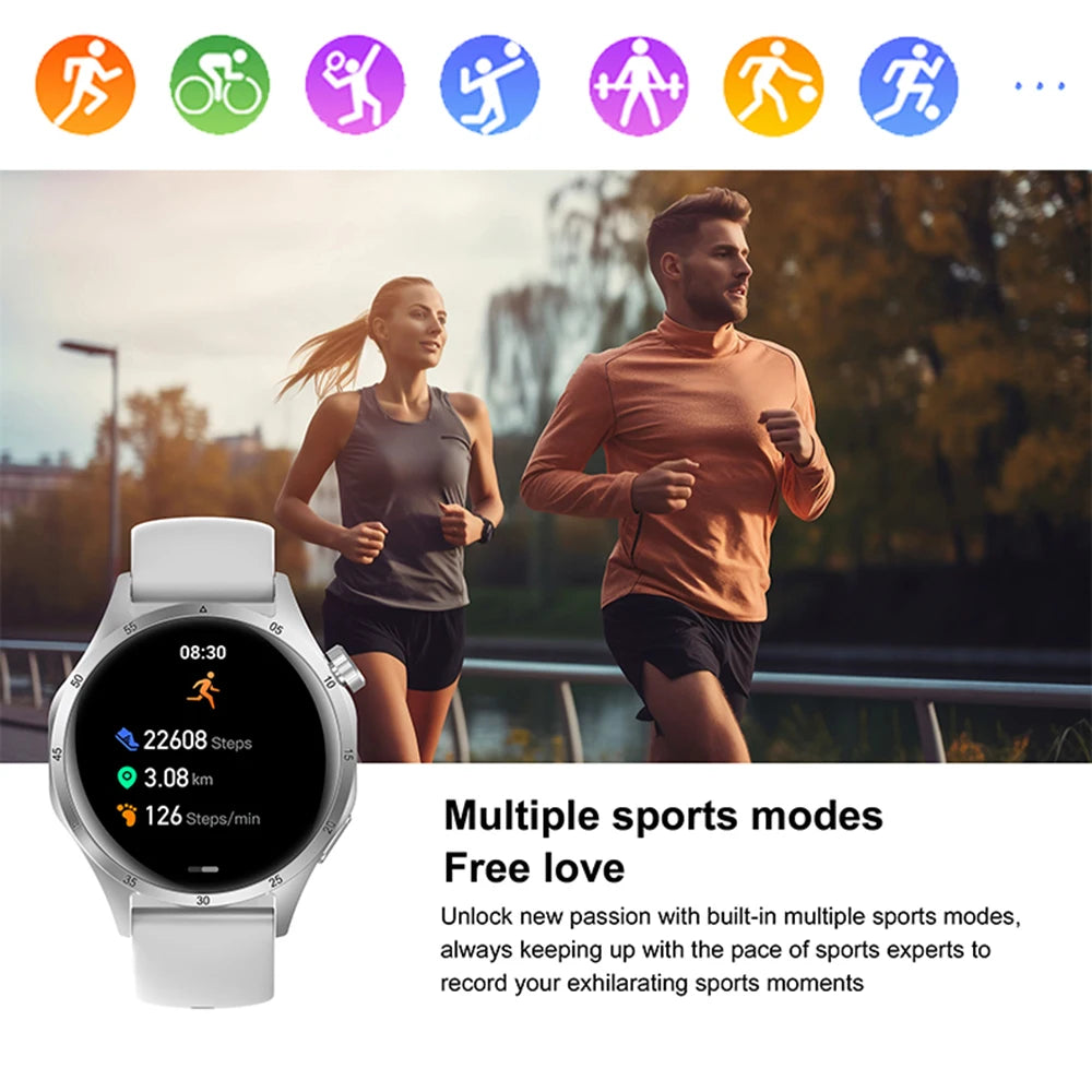 2025New Smart Watch Men Full Circle HD Screen Wireless Call Smartwatch Call Reminder GPS Sports Track Bracelet Music Clock+ Gift