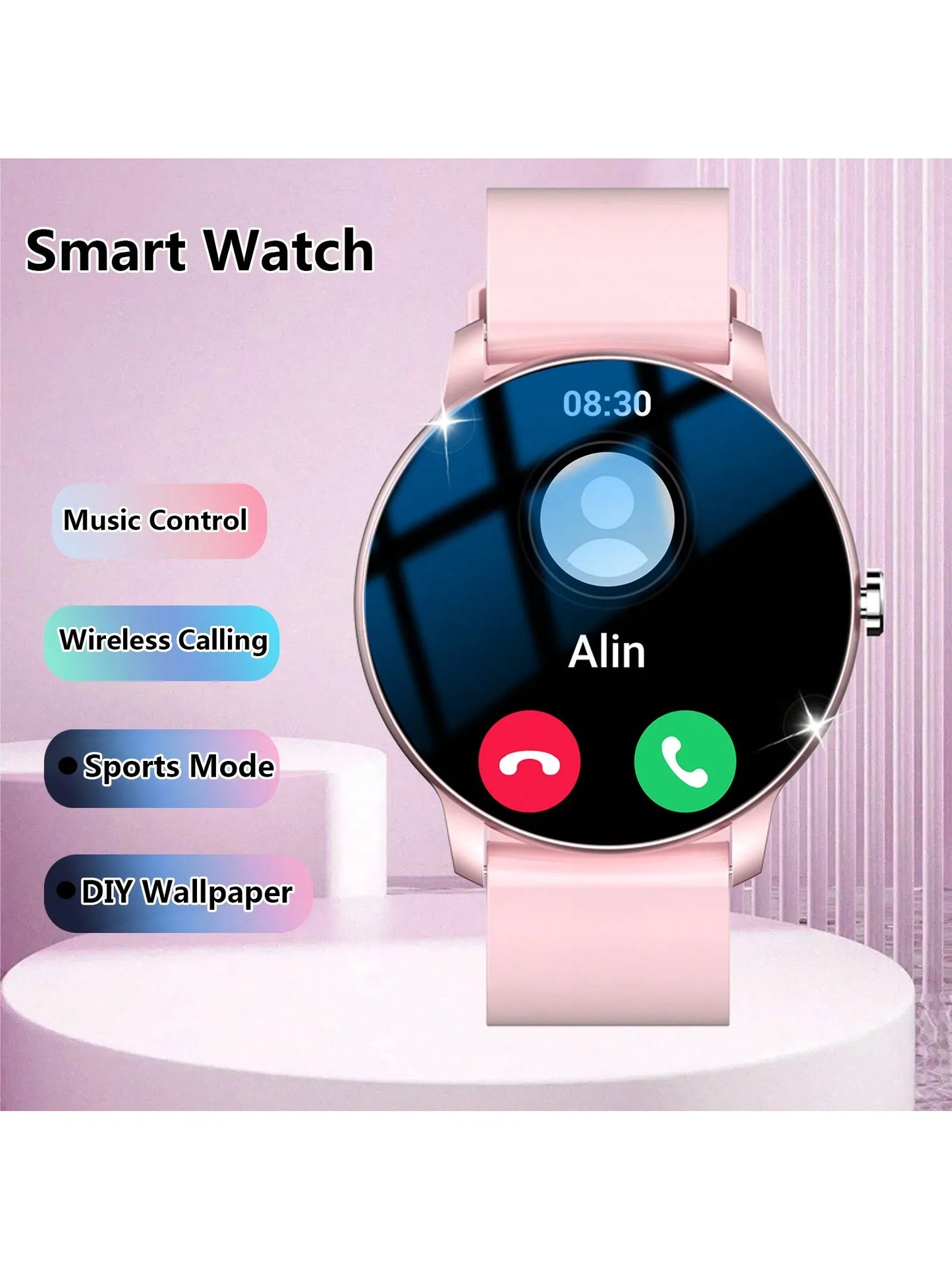 Smart Watch, Wireless Call/Dial, Multi-Sport Mode, Multiple APP Reminders, Suitable for Men and Women, Compatible with IPhone/An