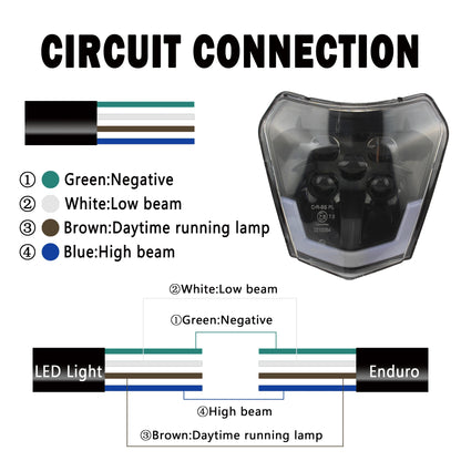 for KTM EXC Motorcycle Led Headlight XC SX XCW SXF XCW Supermoto Head Lamp Fairing Dirt Bike Motocross Enduro Accessories