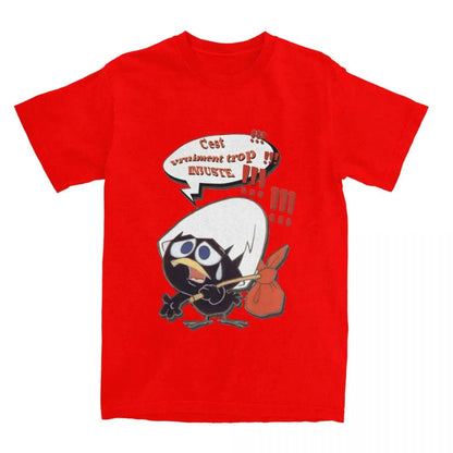 Calimero Cartoon Chicken T Shirt for Men Cotton Casual T-Shirts Round Neck Italian Tv Tees Short Sleeve Tops Printing Streetwear