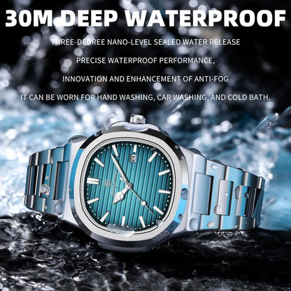 PAAZOMU Top Luxury Brand Man Watch Sports Waterproof Luminous Date Men Wristwatch Square Dial Quartz Men's Watches High Quality