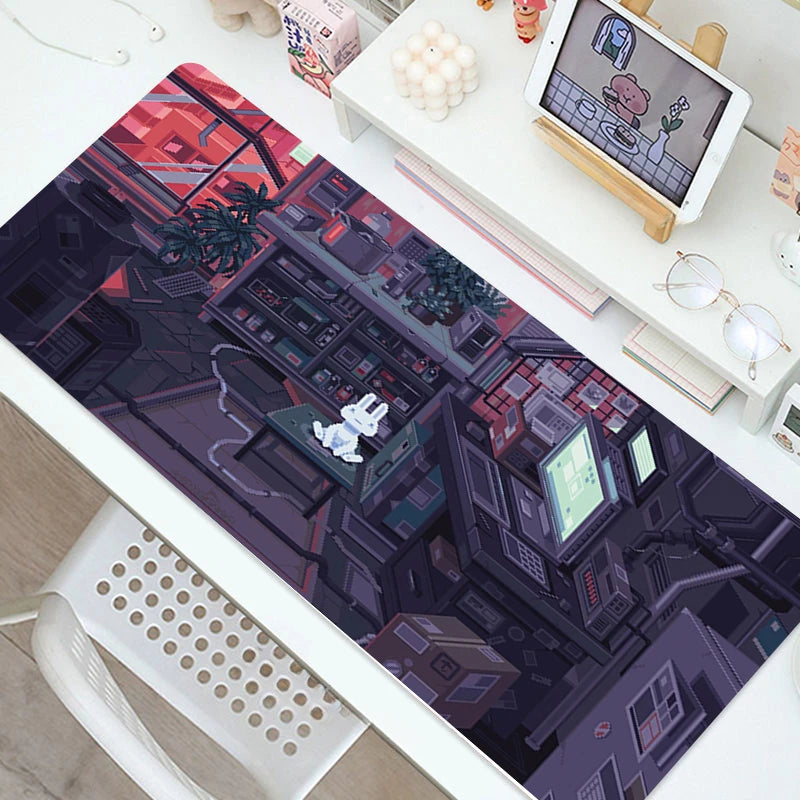 City Street Print Art Gaming MousePad Computer Laptop Gamer Table Mats Anti Slip Soft Mouse Pads for Home Office Accessories