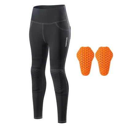 WOSAWE Women Motorcycle Armor Pants Honey Peach Hip Yoga Pants High Waist Lift Hip Moto Riding Running Fitness Training Leggings