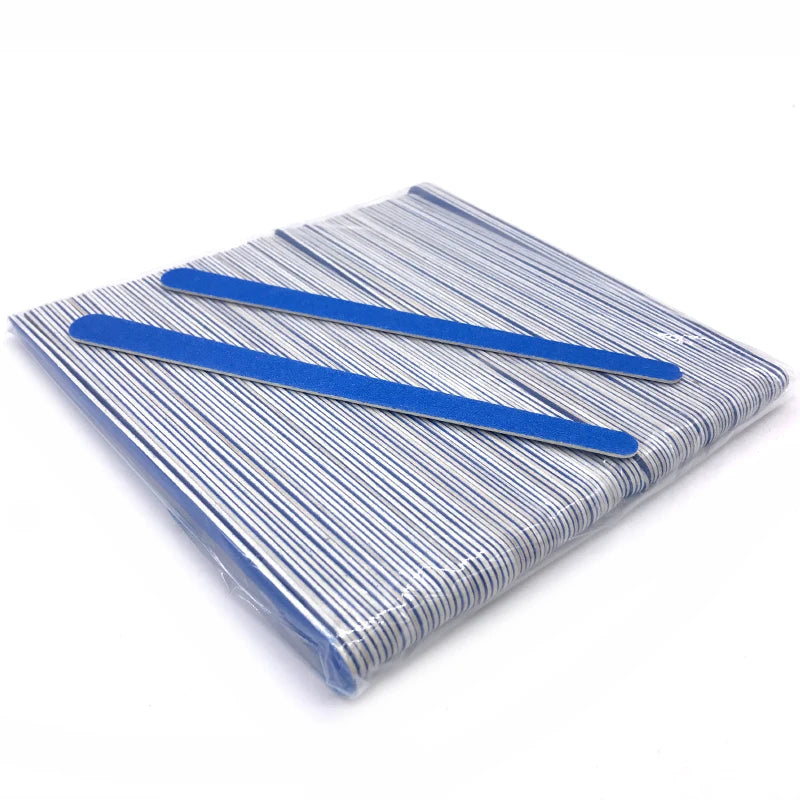20Pcs/Lot Double Sided Thin Nail Files Rose Blue Purple Sandpaper Small Files 180 Grit Wooden Round File Care Nails Beauty Tools