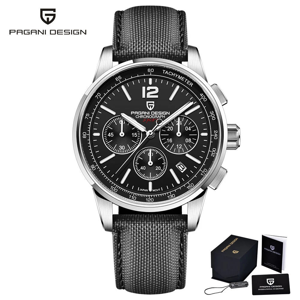 PAGANI DESIGN 2025 New Luxury Fashion Casual Men Quartz Watches VK63 100M Water Resistant Sapphire Glass Stainless Steel Watches