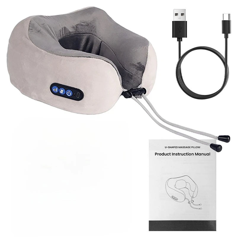 Electric Neck Shiatsu Massager U Shaped Pillow infrared Heat Vibration 3D Kneading Massage Shoulder Cervical Pain Relief Fatigue