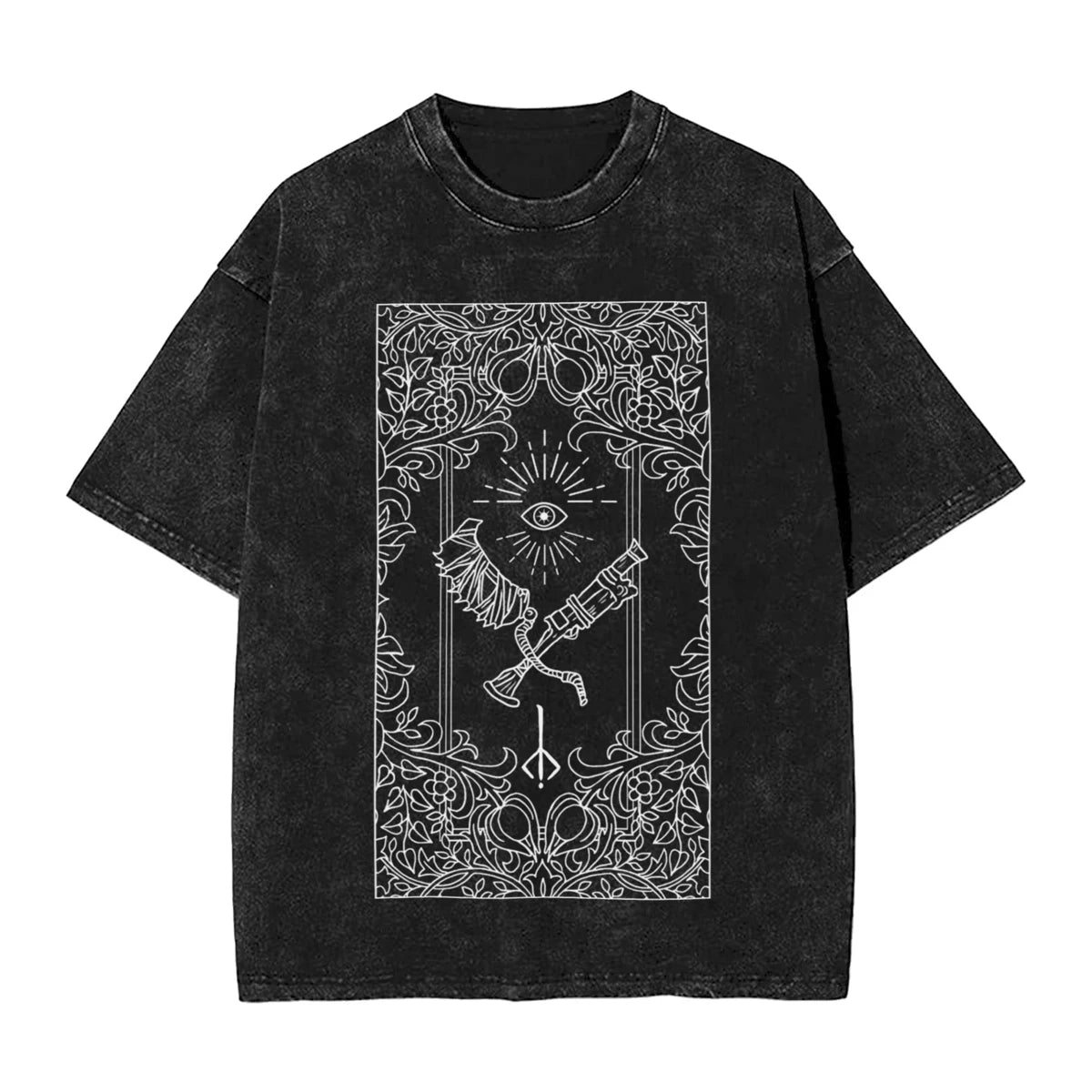 Bloodborne Darks Souls Washed T Shirts Streetwear Hip Hop Vintage T-Shirt  Tees Tops for Men Women Cotton Street Graphic Printed