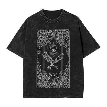 Bloodborne Darks Souls Washed T Shirts Streetwear Hip Hop Vintage T-Shirt  Tees Tops for Men Women Cotton Street Graphic Printed