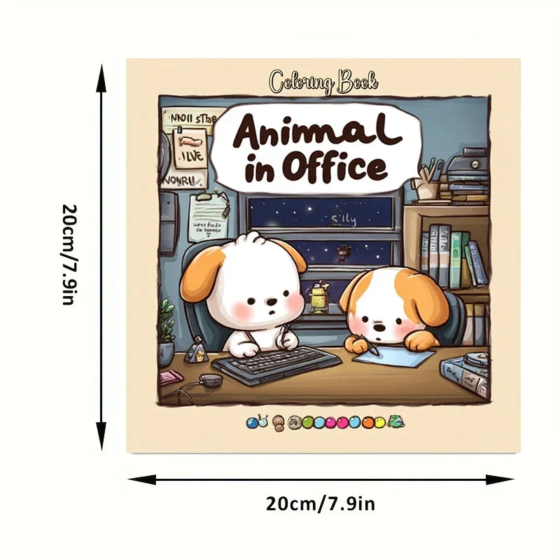 Office Animals Coloring Book for Adult | 28 Pages Colouring Book, Drawing Supplies for Christmas, Thanksgiving