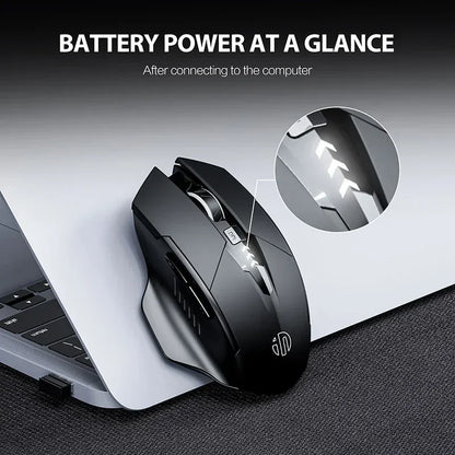 INPHIC F1 2.4G Wireless Mouse 500mAh Ergonomic Rechargeable Power Display Office Home Silent Laptop Desktop Computer Universal