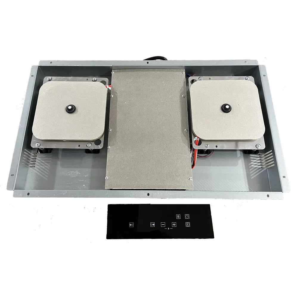 4000W Electric Double Stove Induction Cooker Stainless Steel 2 Burner Plates Household Outdoor Hotel Kitchen Use