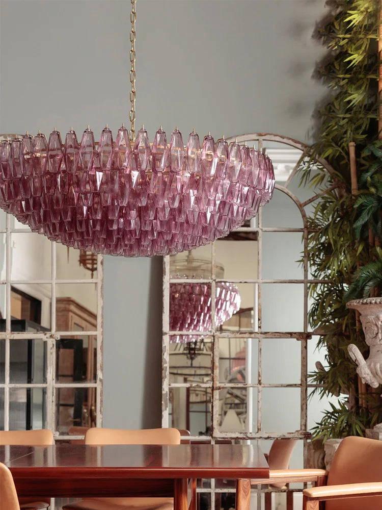 Modern Murano Glass Pendant Lamp Colorful Wish Bottle Electroplated Brass Silver Round Dimmable Ceilings Lustre