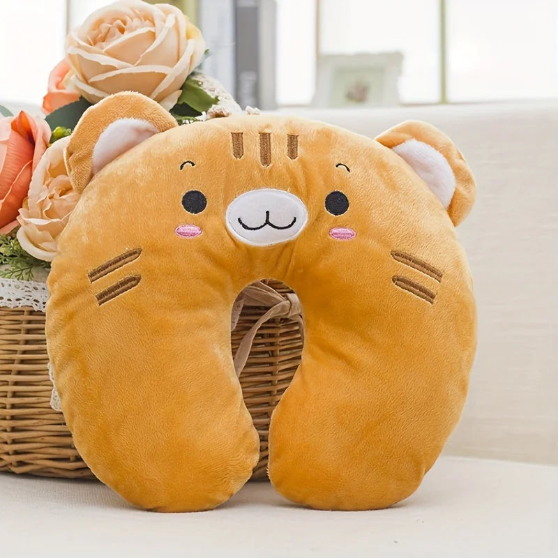 U-Shaped Neck Pillow with Cute Cartoon Animal Designs - Perfect for Travel, Camping, Airplane, and Napping - Comfort Support