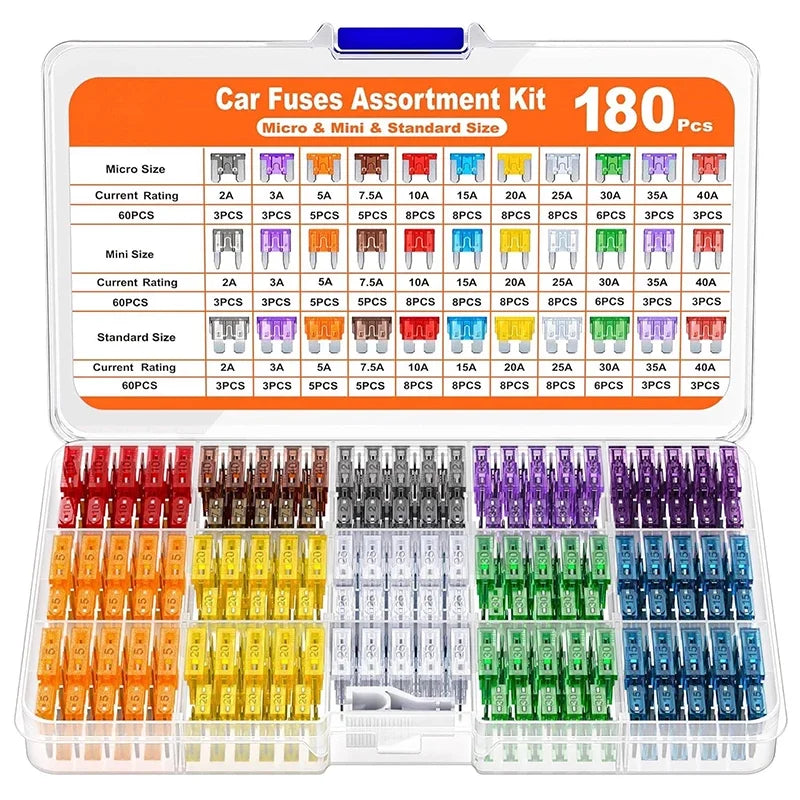 180 300Pcs Medium Small Mixed Car Blade Fuse Assortment Kit Truck Automotive Motorcycle Circuit with Box