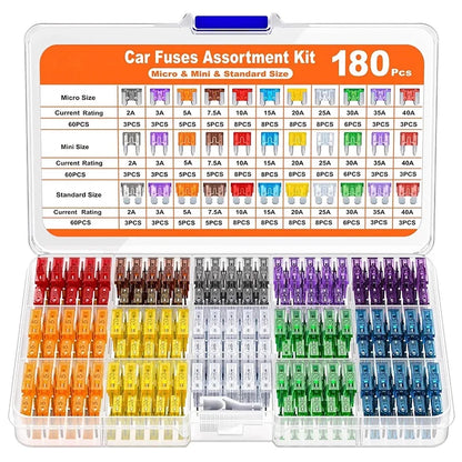 180 300Pcs Medium Small Mixed Car Blade Fuse Assortment Kit Truck Automotive Motorcycle Circuit with Box
