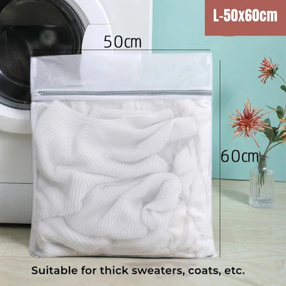 Laundry Bag Reusable Mesh Wash Bag with Non Rust Zipper Clothes Protection Net Washing Machine Universal