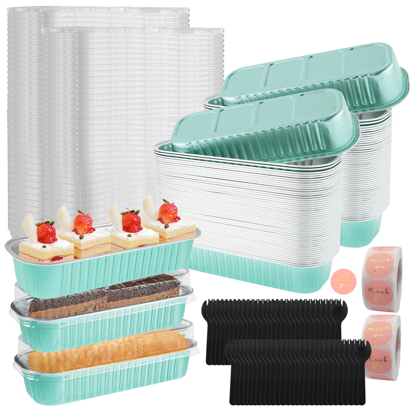 Mini Loaf Pans Rectangle Aluminum Foil Baking Pan Mini Bread Container Heat-Resistant Cake Pans Bread Containers Muffin Tins