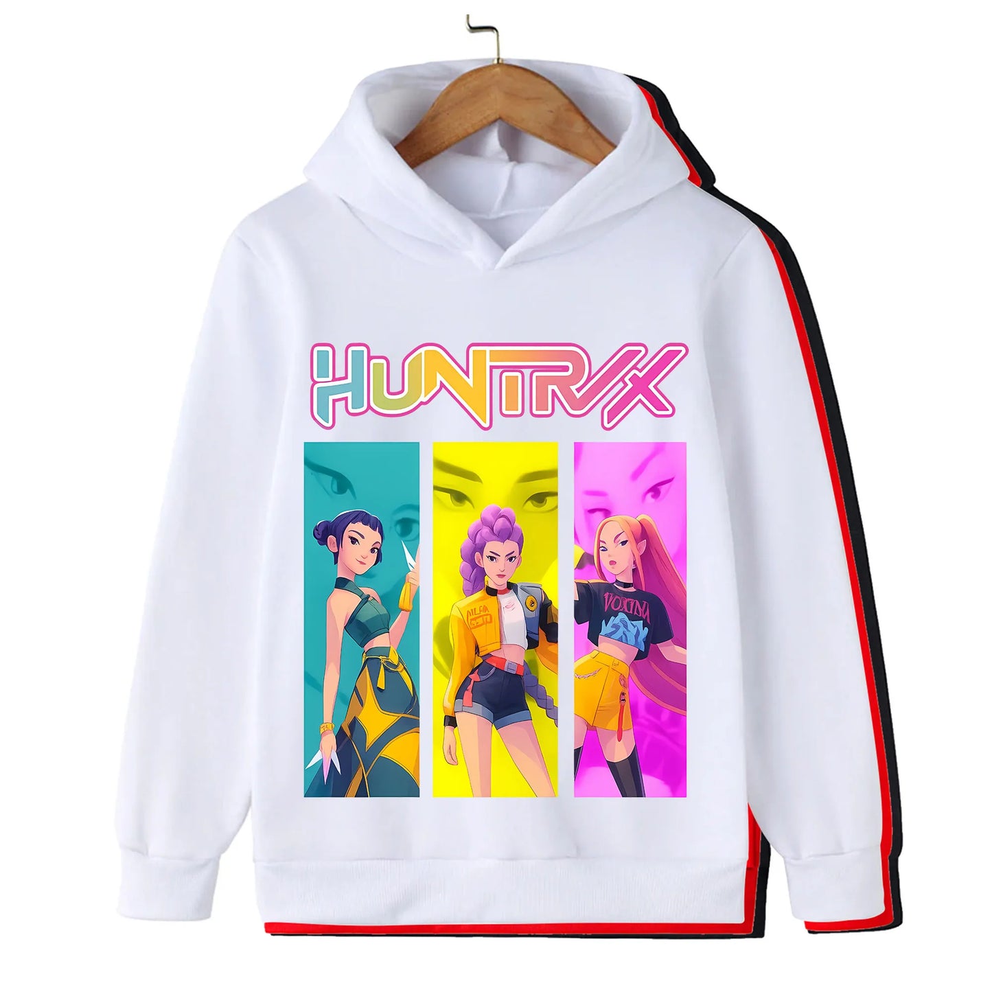 2025 KPop Demon Hunter Cartoon Girls Boy Hooded Sweatshirt Warm Children's Korean Wave Fashion Casual Tops Casual Girls Clothing