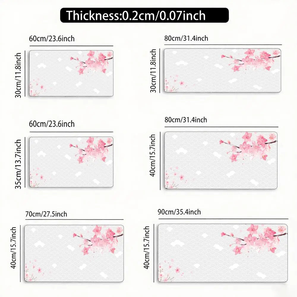 Blue Cherry Blossoms Mousepad Home Computer Table Large Pc Mouse Pad Art Sakura Keyboard Mause Rug Desk Mat Offices Accessories