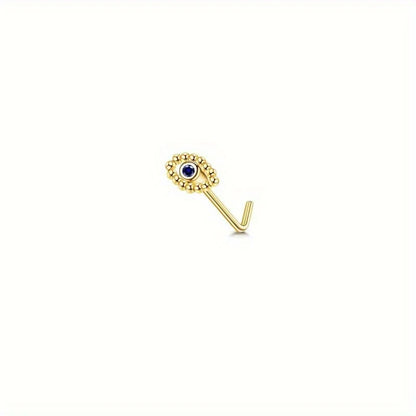 Drperfect 1Pc 22G Nose Studs L Shaped Nose Rings Studs for Women Opal CZ Heart Butterfly Nose Piercing Jewelry