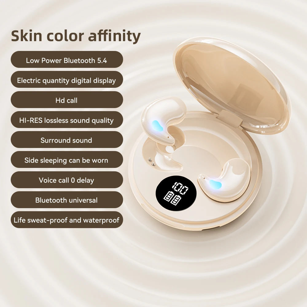 In-Ear Bluetooth Wireless Sleep Headphones Smart LED Display Bluetooth Headset Long Battery Life Gaming Headset For Apple Xiaomi