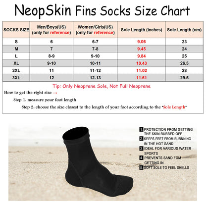 Neoprene Fin Socks for Sand Beach Volleyball Soccer Thin Polyester Uppers 1.5mm Neoprene Soles Sun Protection Water Shoes
