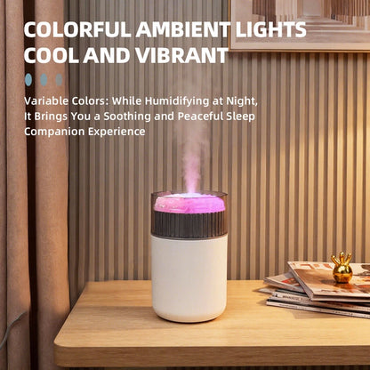 Mini USB Humidifier With Multicolor Night Light Quiet Personal Mist Maker Vehicle Aromatherapy Diffuser For Home Office
