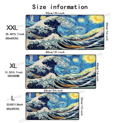 Japan Great Wave Mousepad Large Computer Office Game Desk Mat  XXL Rubber Anti-slip HD Gaming Keyboard Mousepads Long Table Mats