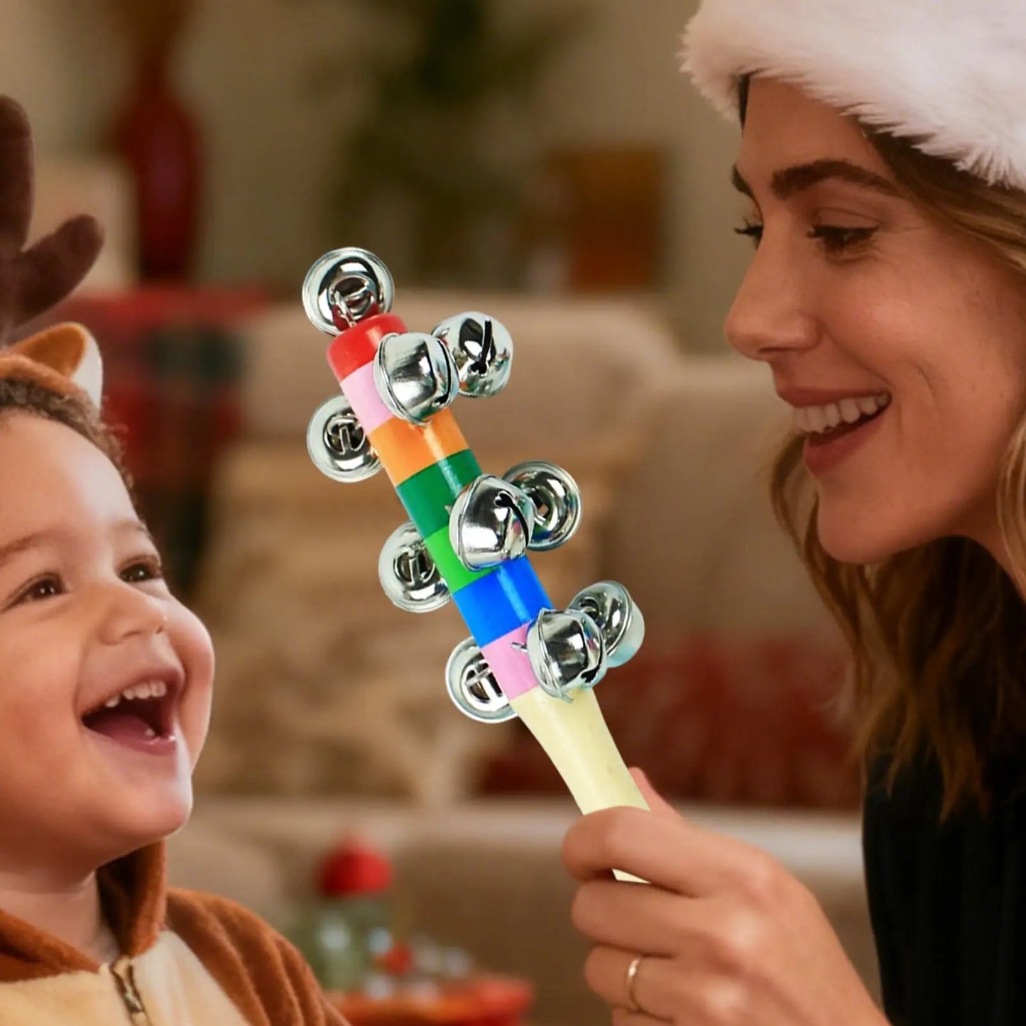 Wooden Bell Rod Rainbow Instruments Toys Early Education Stick Shaker Musical Toy for Children Kids Gifts Percussion Instruments