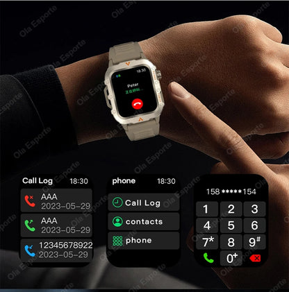 Smart Watch With Flashlight Function, Wireless Calls, Health Monitor，Message Reminders, Suitable For Iphone And Android Phones