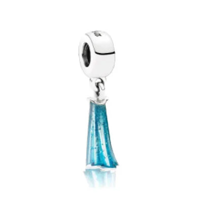 2025 New Disney Beautiful Princess Dress Bead Pendant 925 Silver Suitable for European Original Bracelet DIY Exquisite Jewelry