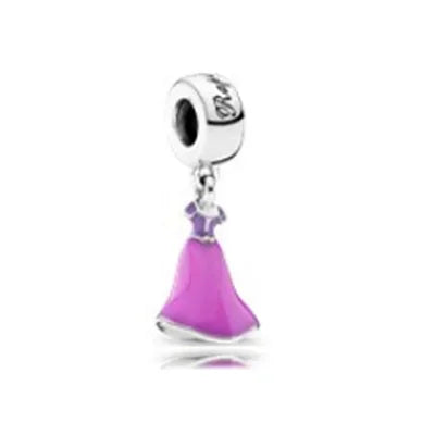 2025 New Disney Beautiful Princess Dress Bead Pendant 925 Silver Suitable for European Original Bracelet DIY Exquisite Jewelry