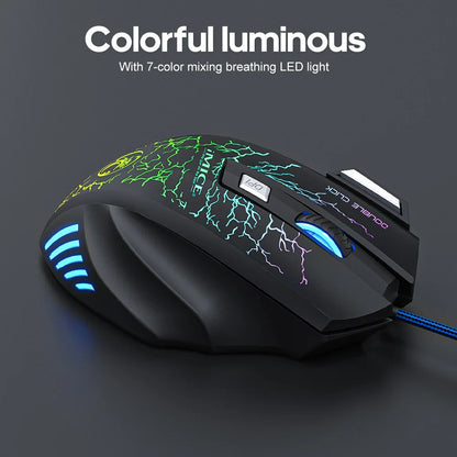 Backlit Wired USB Gaming Mouse High Precision Computer Mice For Home Office Laptop Computer Gamer Win7/8/10/11 Mac OS X 2400 DPI